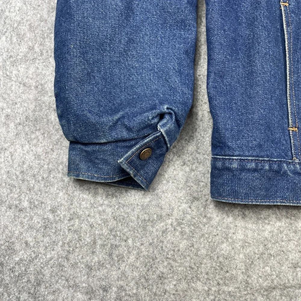 Vintage Wrangler Western Blanket Lined Denim Jacket Men Size 44 Made in USA 80s